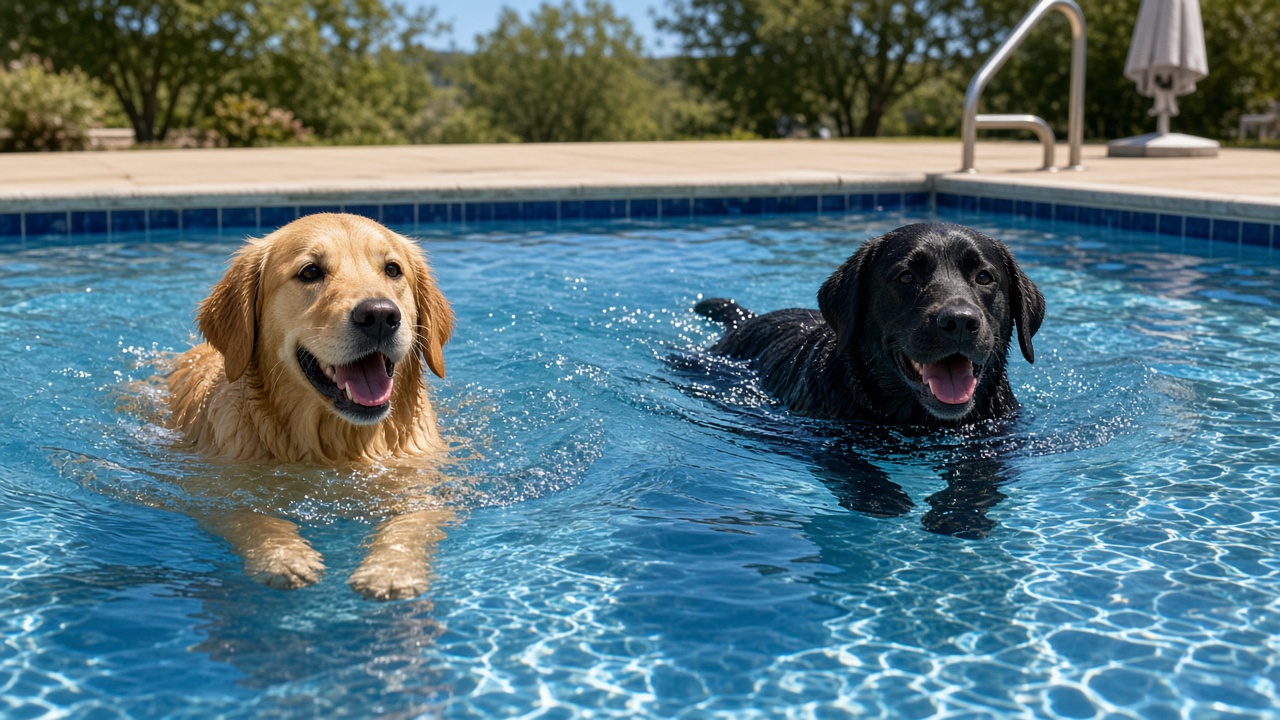 Dog swim day on September 16