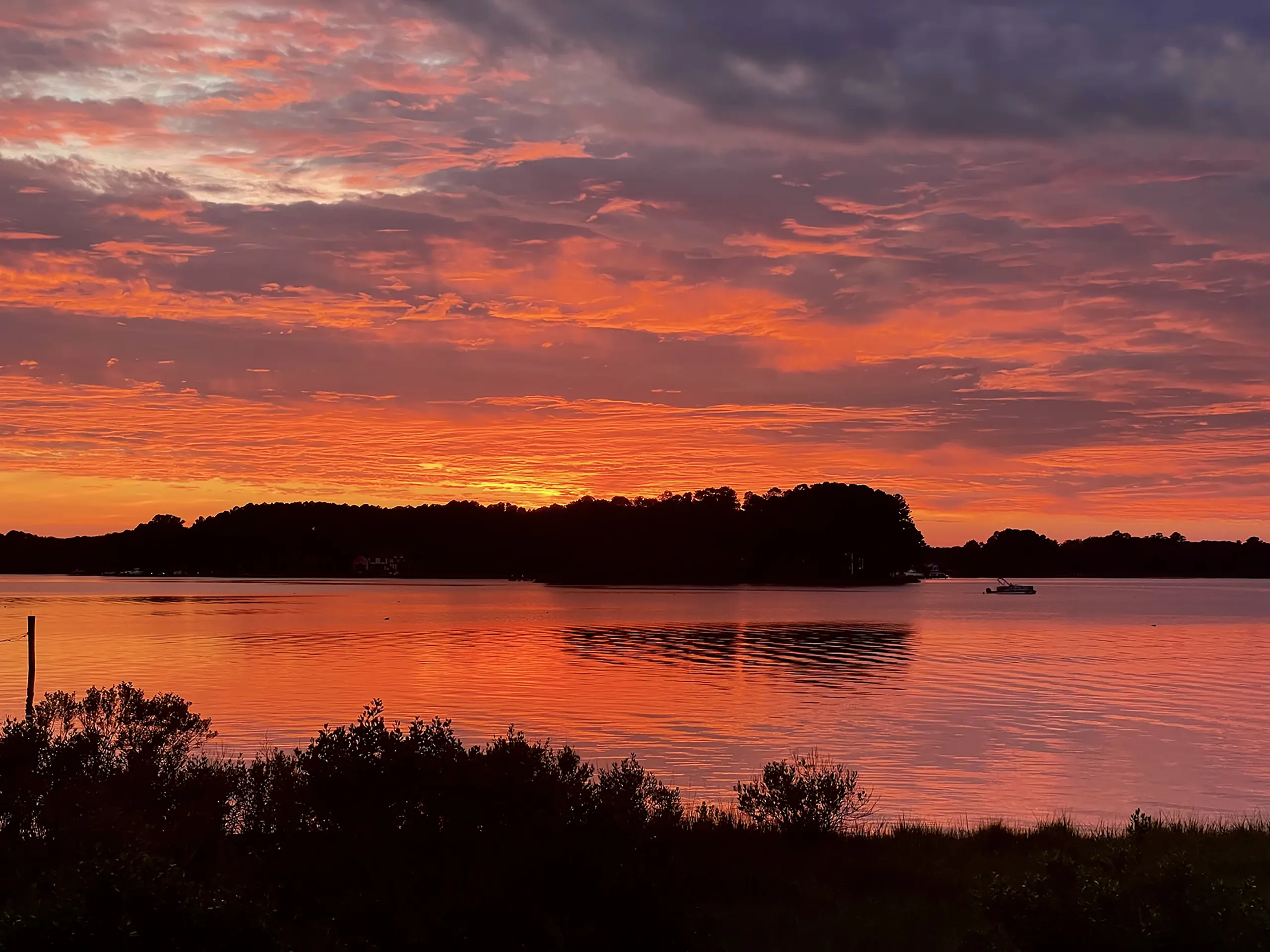 Orange sunset across the water