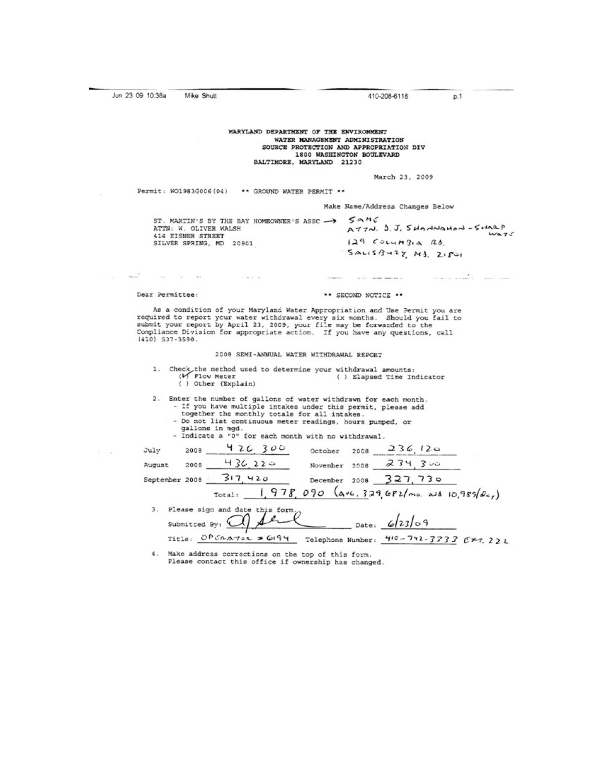 Official page of 2009 · Drinking_water_quality_report