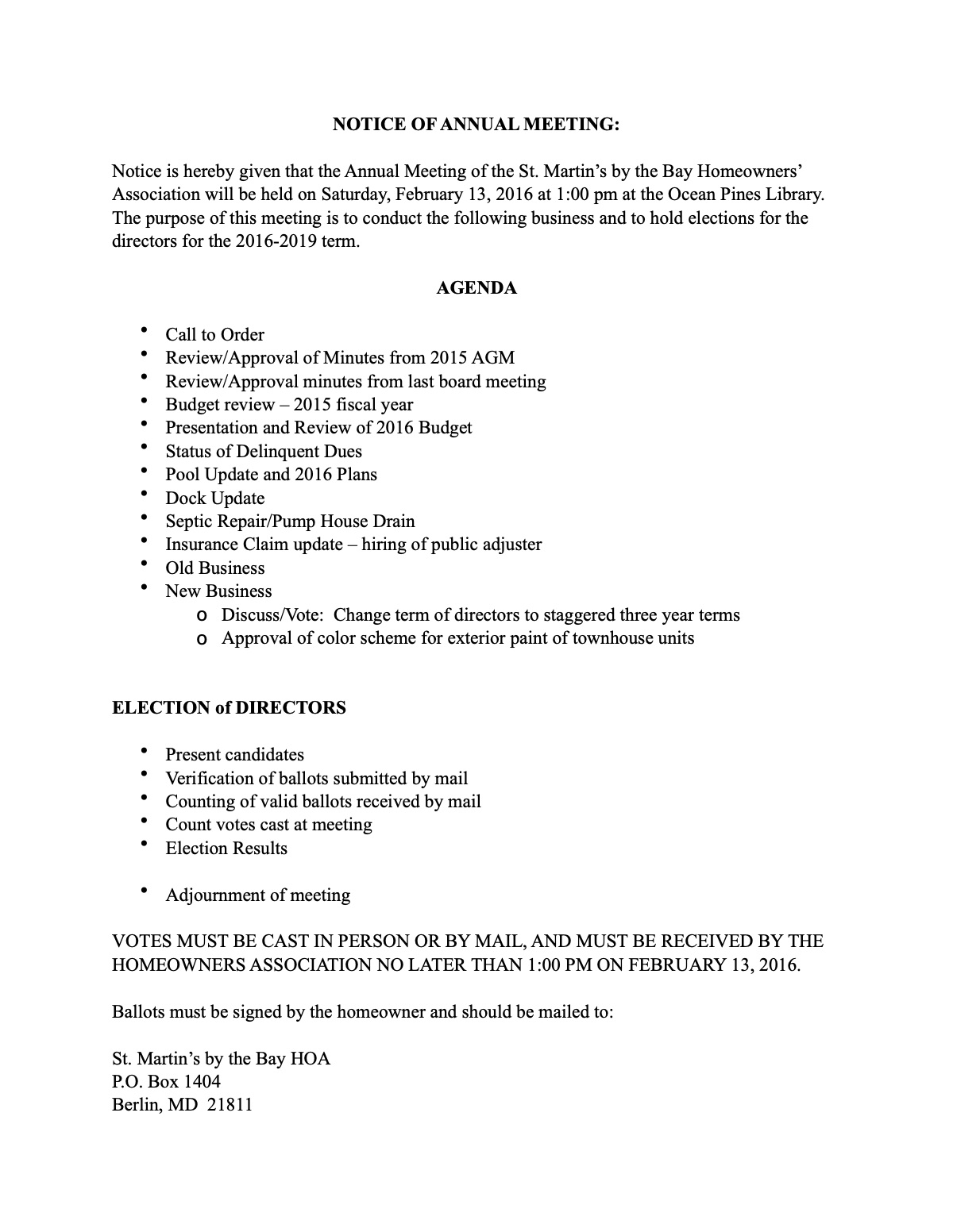 Official page of agenda and proxy annual meeting 2016