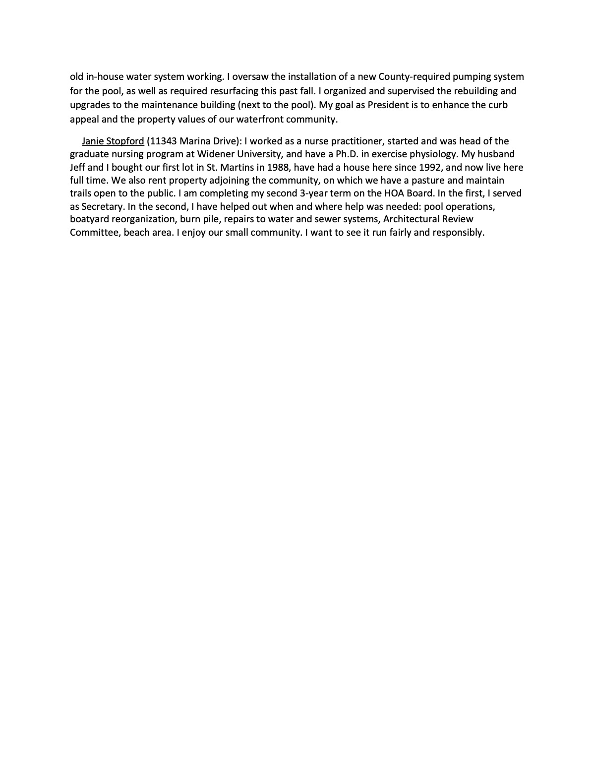 Official page of ballot - instructions and information
