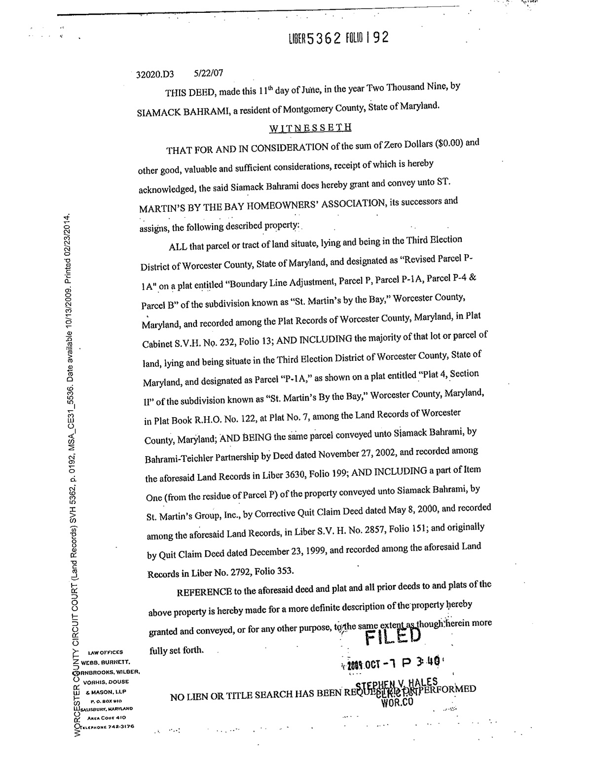 Official page of boundry lin adjustments for field