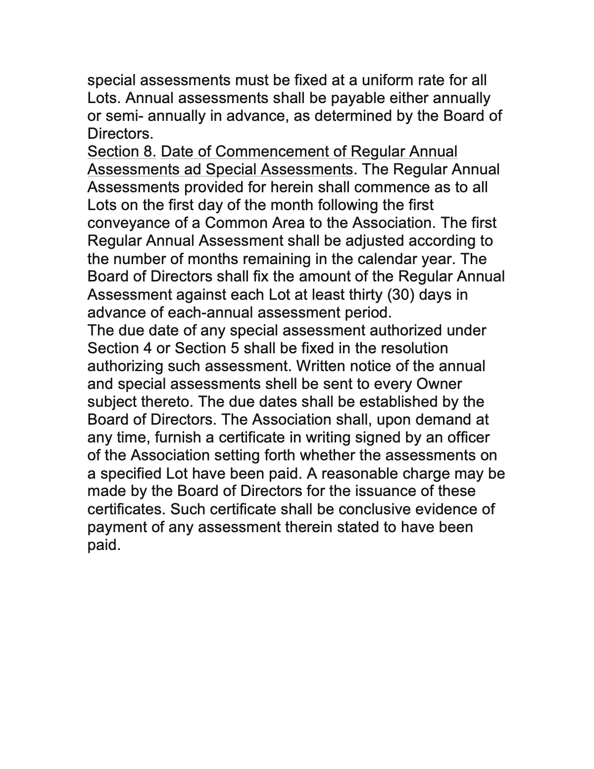 Official page of decliration