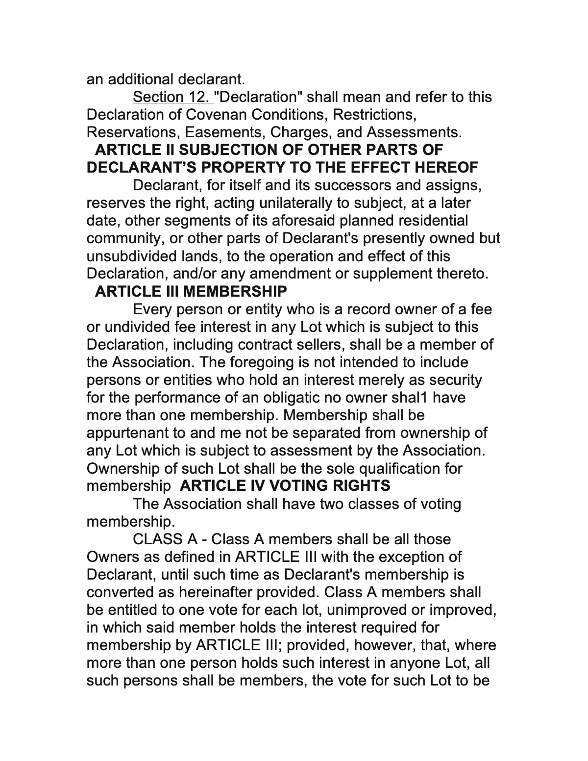 Official page of decliration
