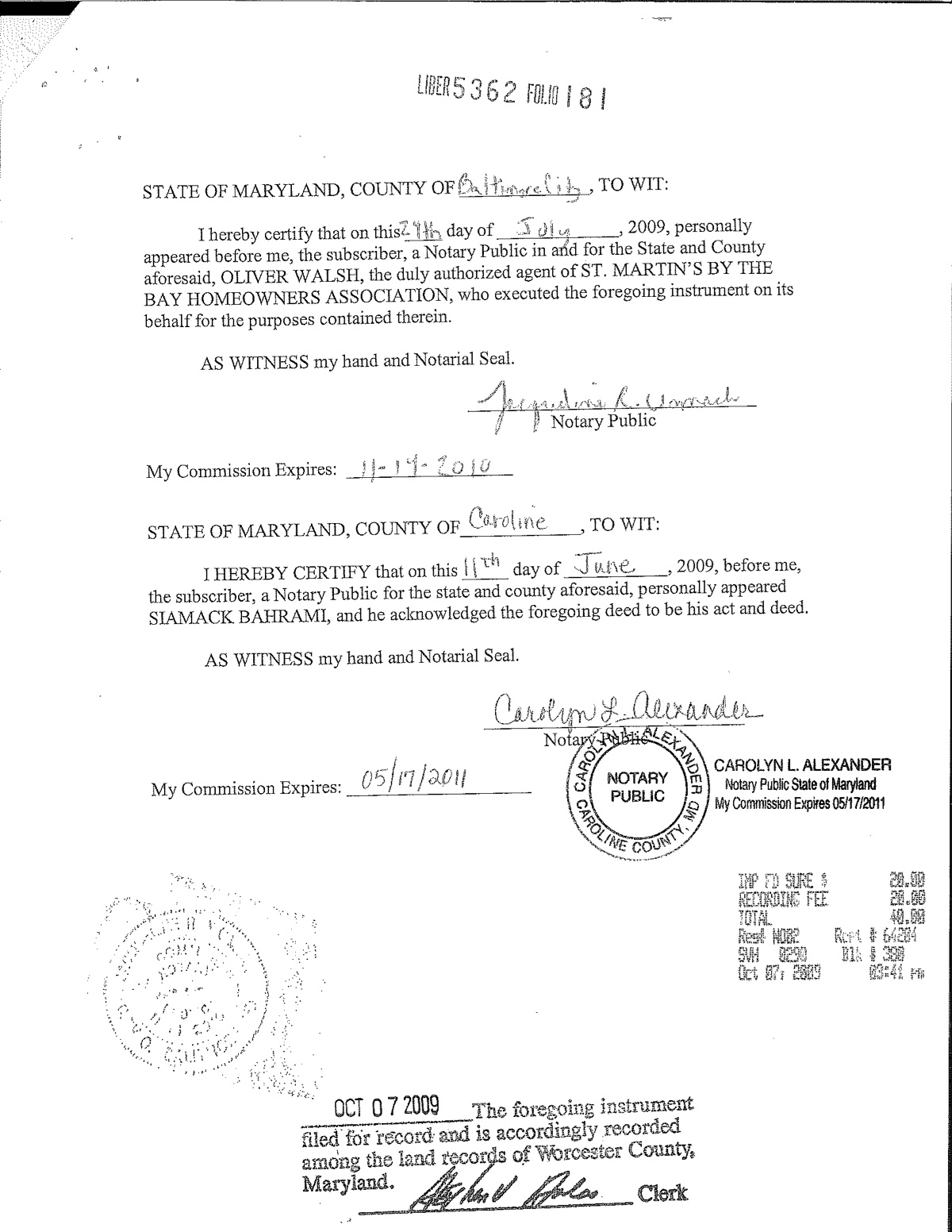 Official page of deeds