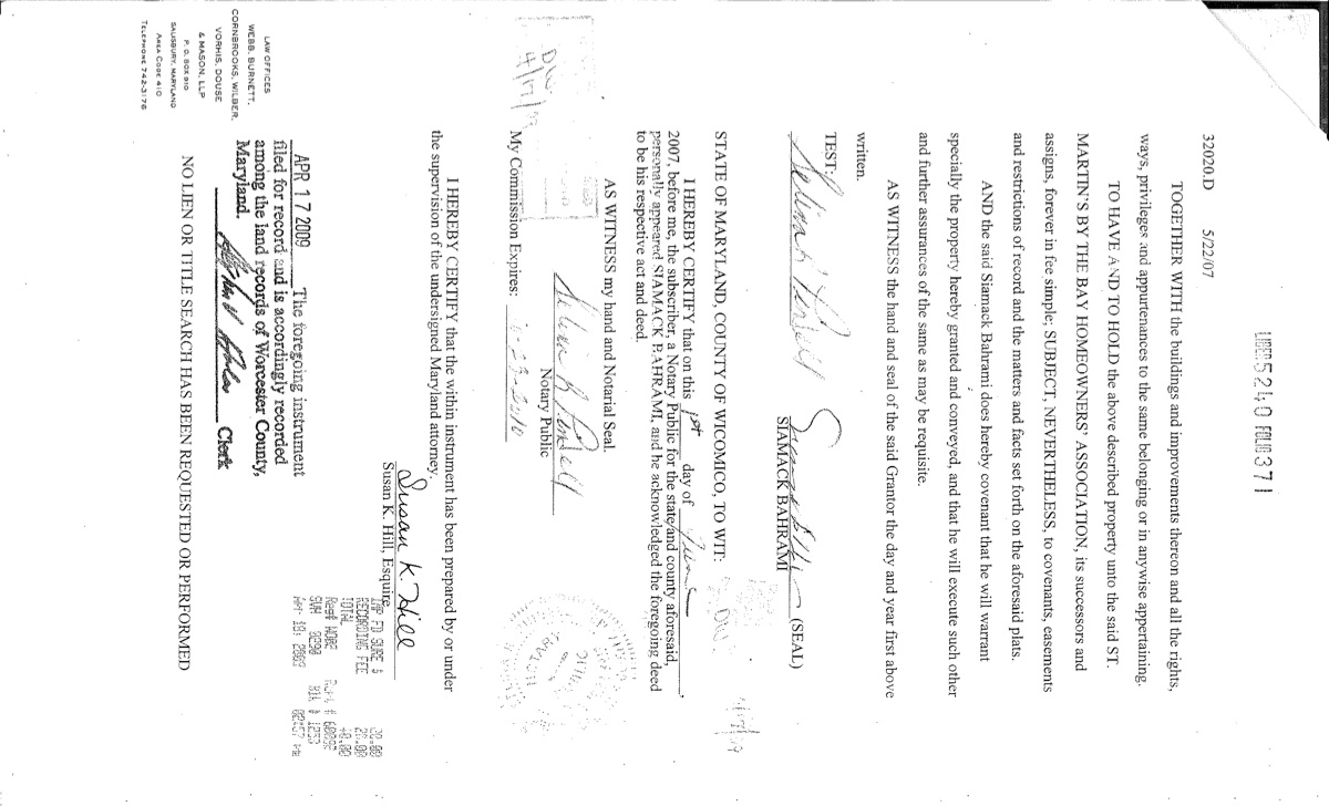 Official page of deeds