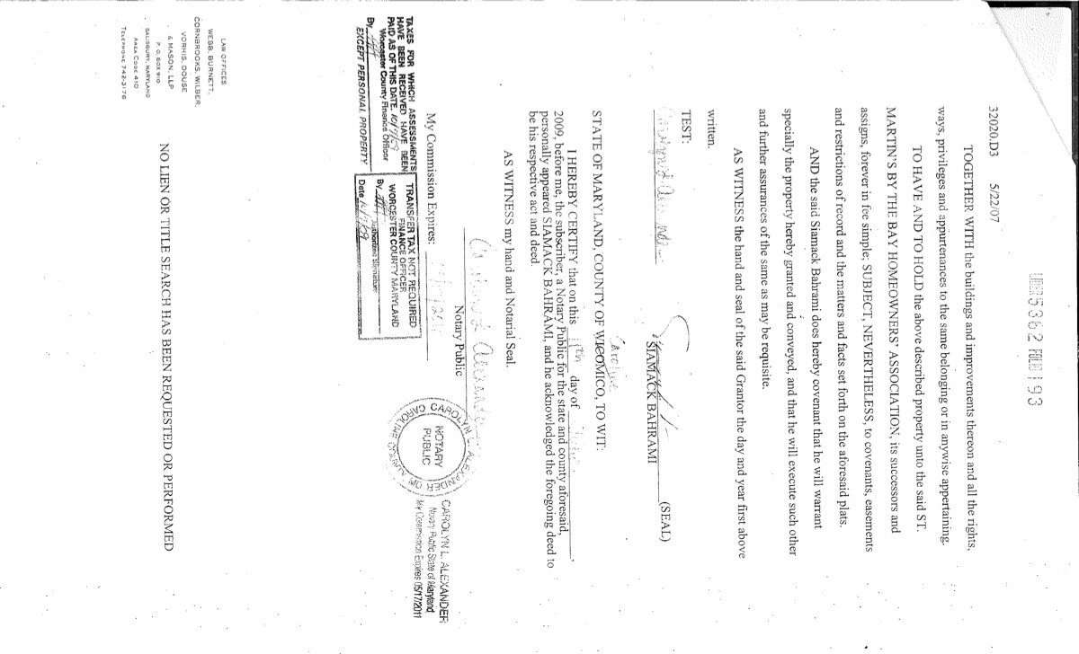 Official page of deeds
