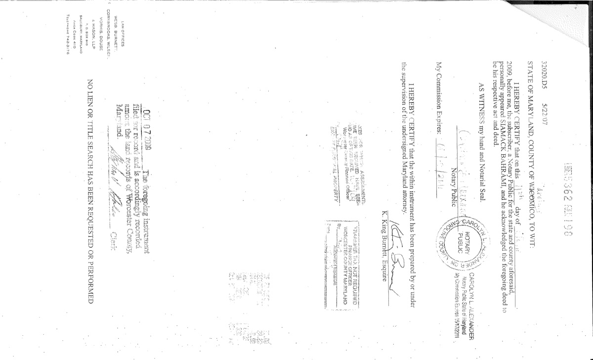Official page of deeds