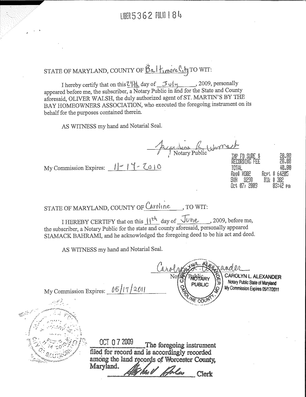 Official page of deeds
