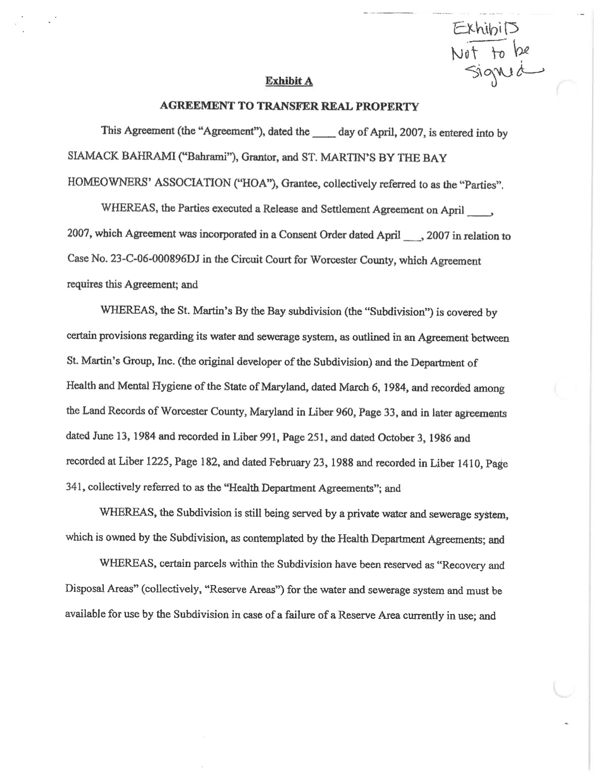 Official page of dock agreement