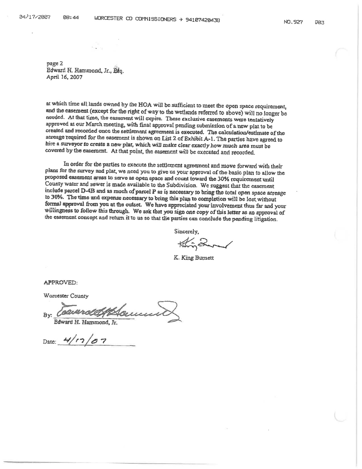 Official page of dock agreement