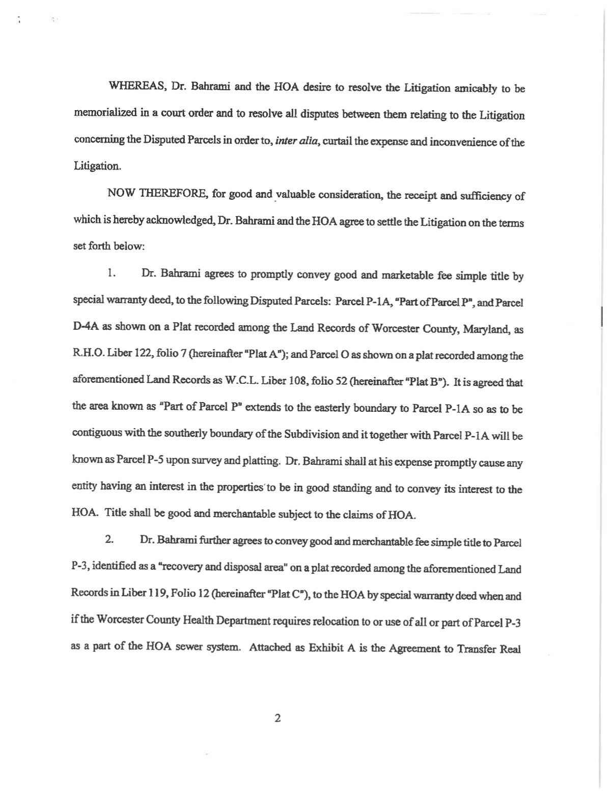 Official page of dock agreement