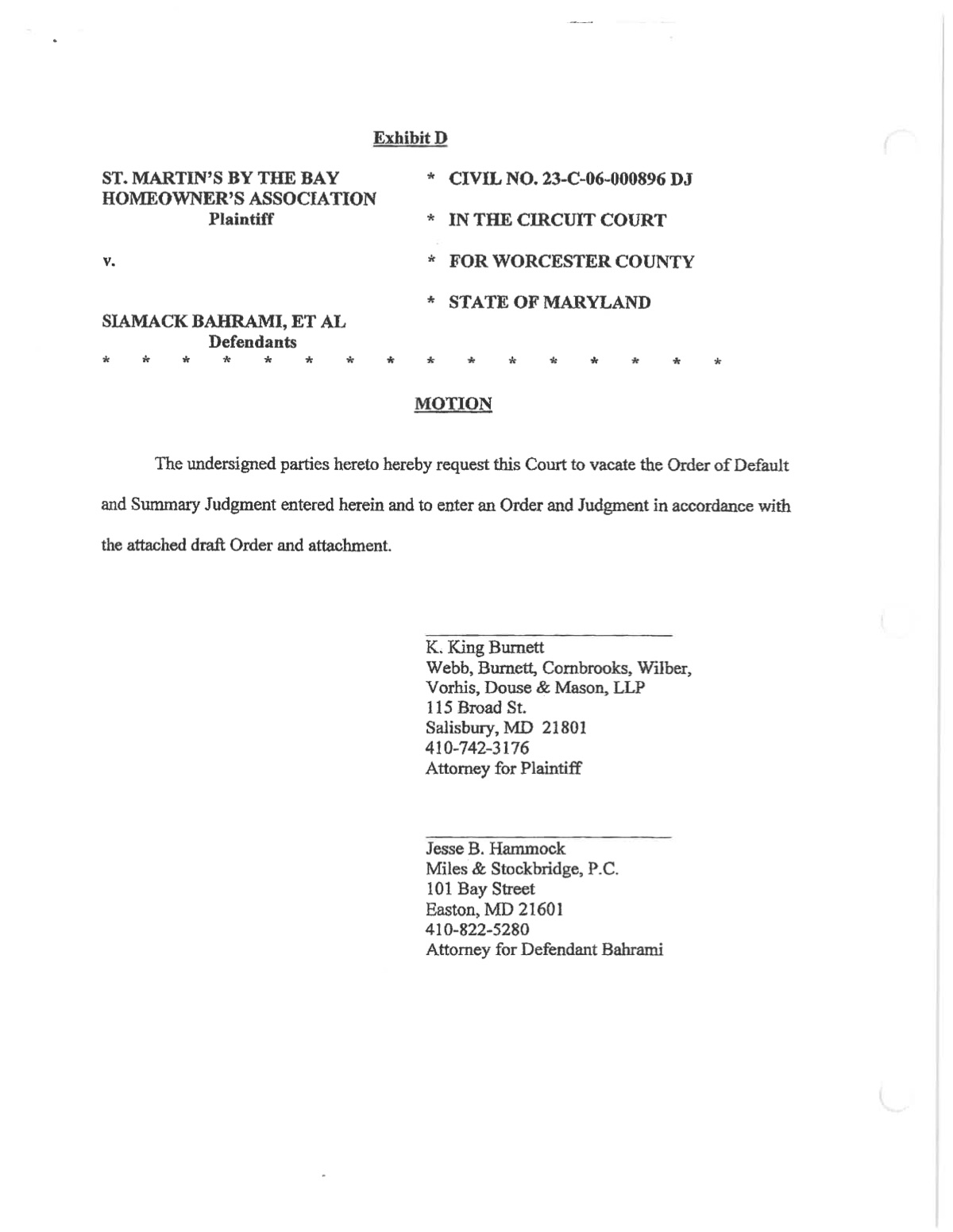 Official page of dock agreement