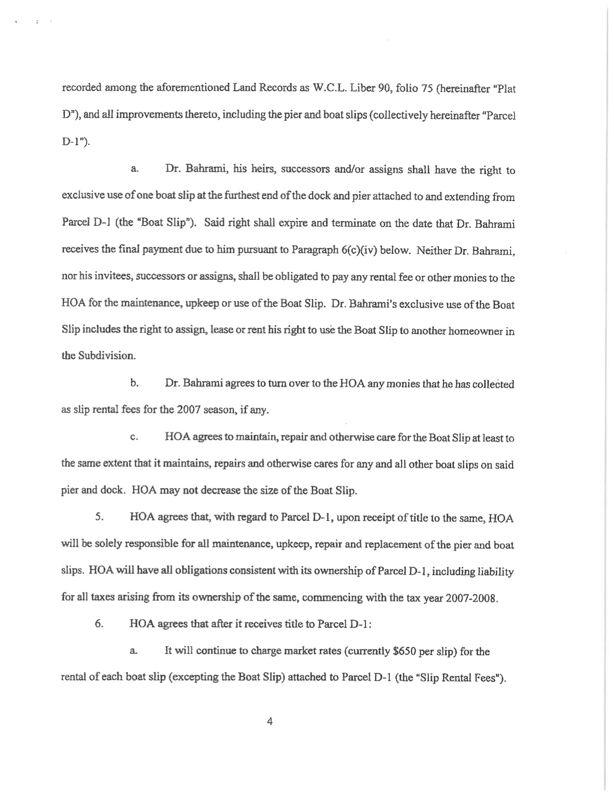 Official page of dock agreement