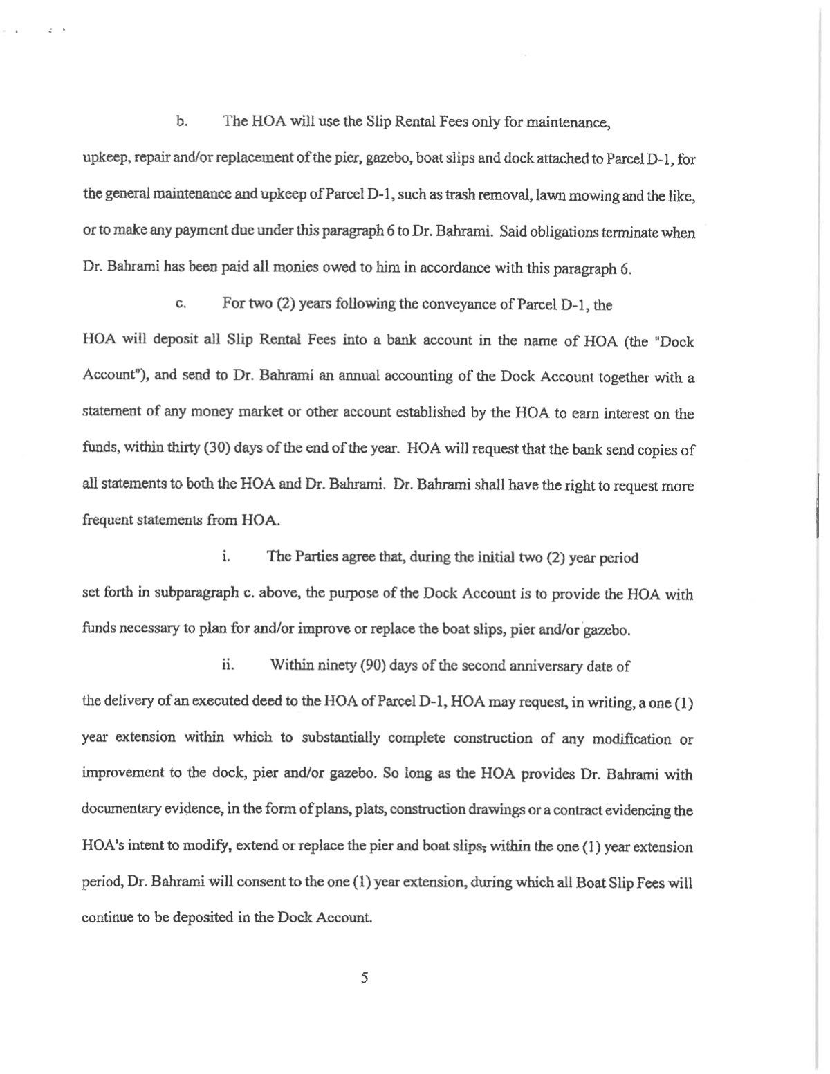 Official page of dock agreement