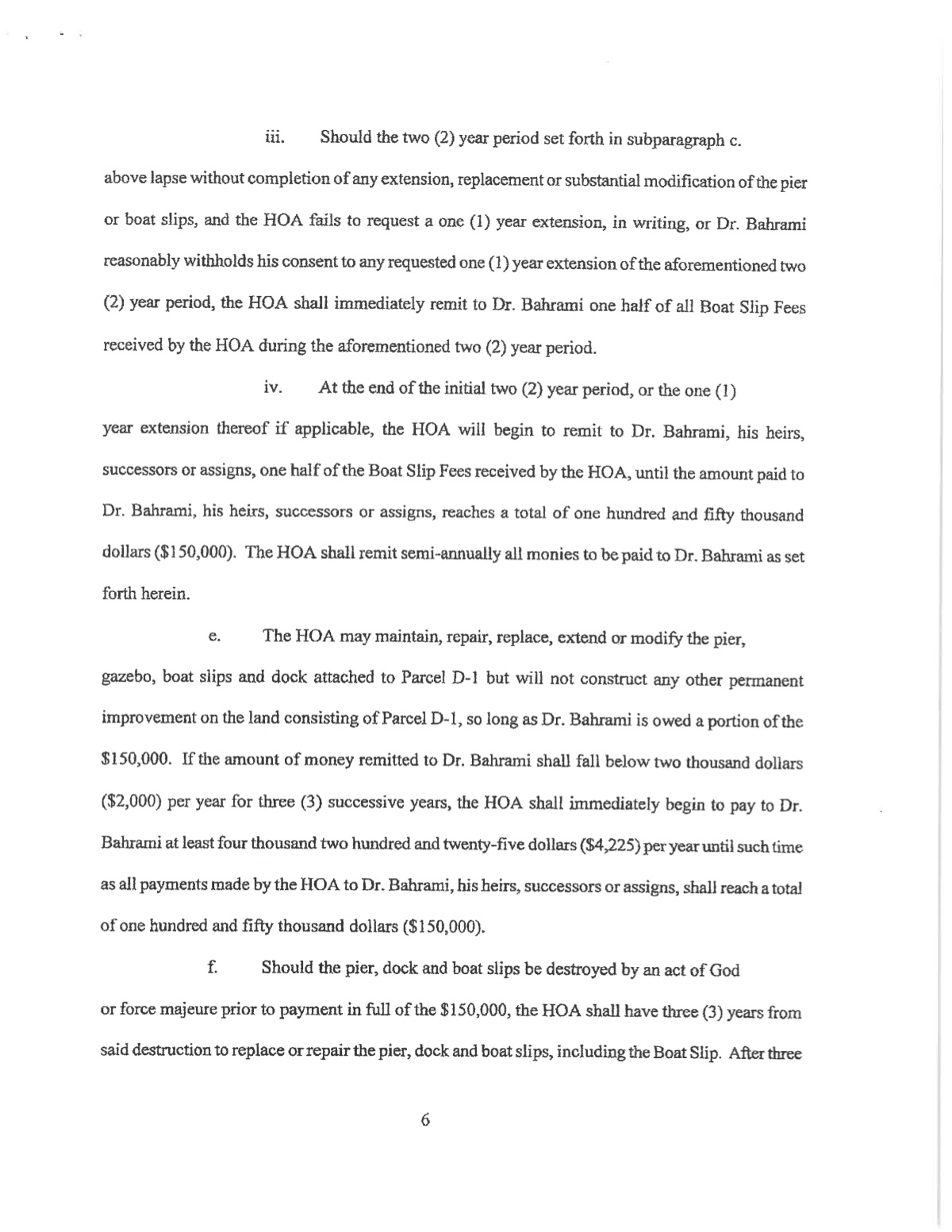 Official page of dock agreement
