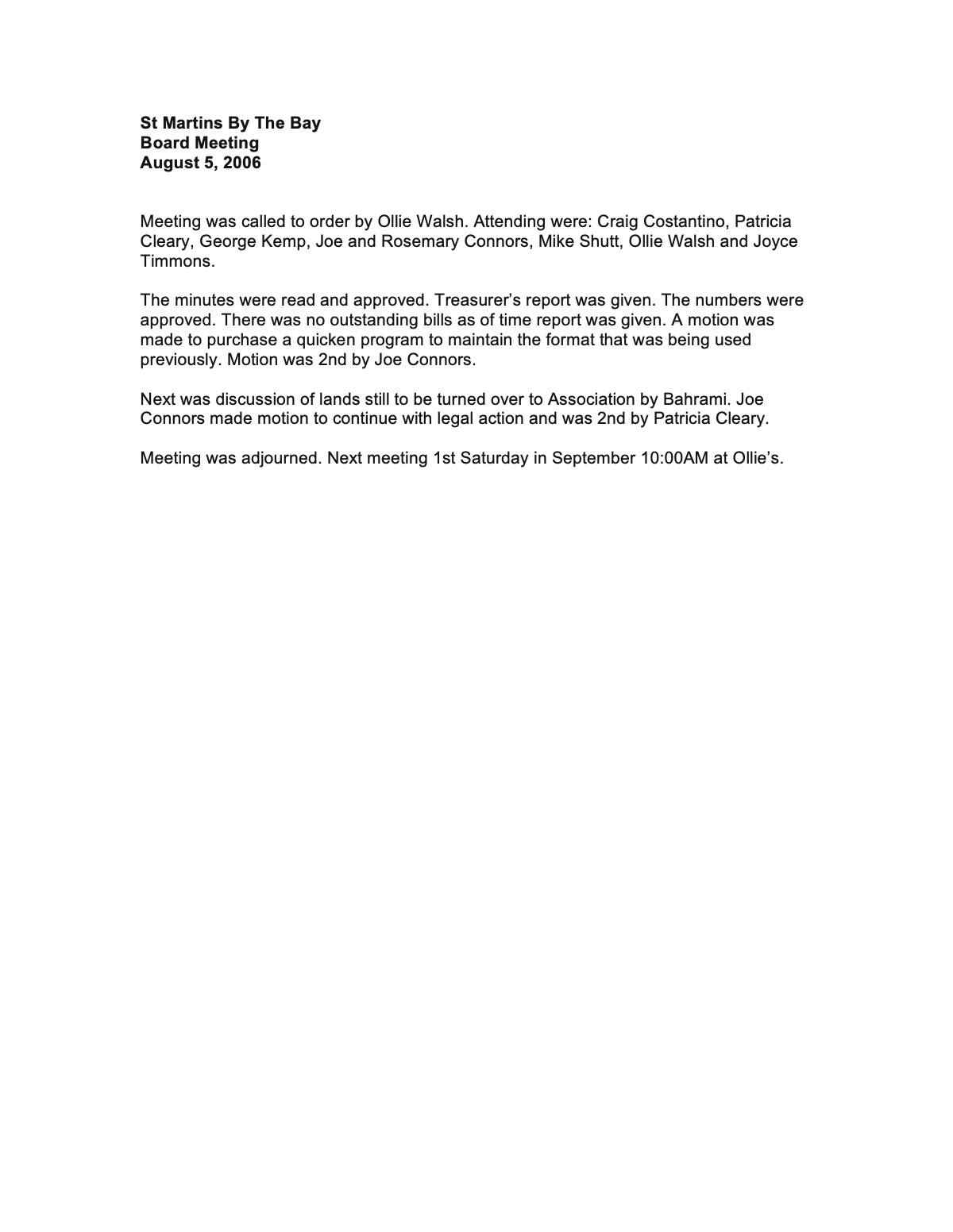 Official page 1 of August 5, 2006 · Minutes