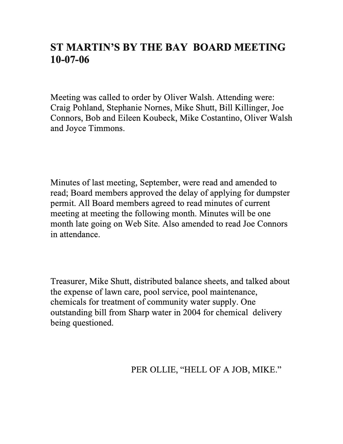 Official page 1 of October 7, 2006 · Minutes