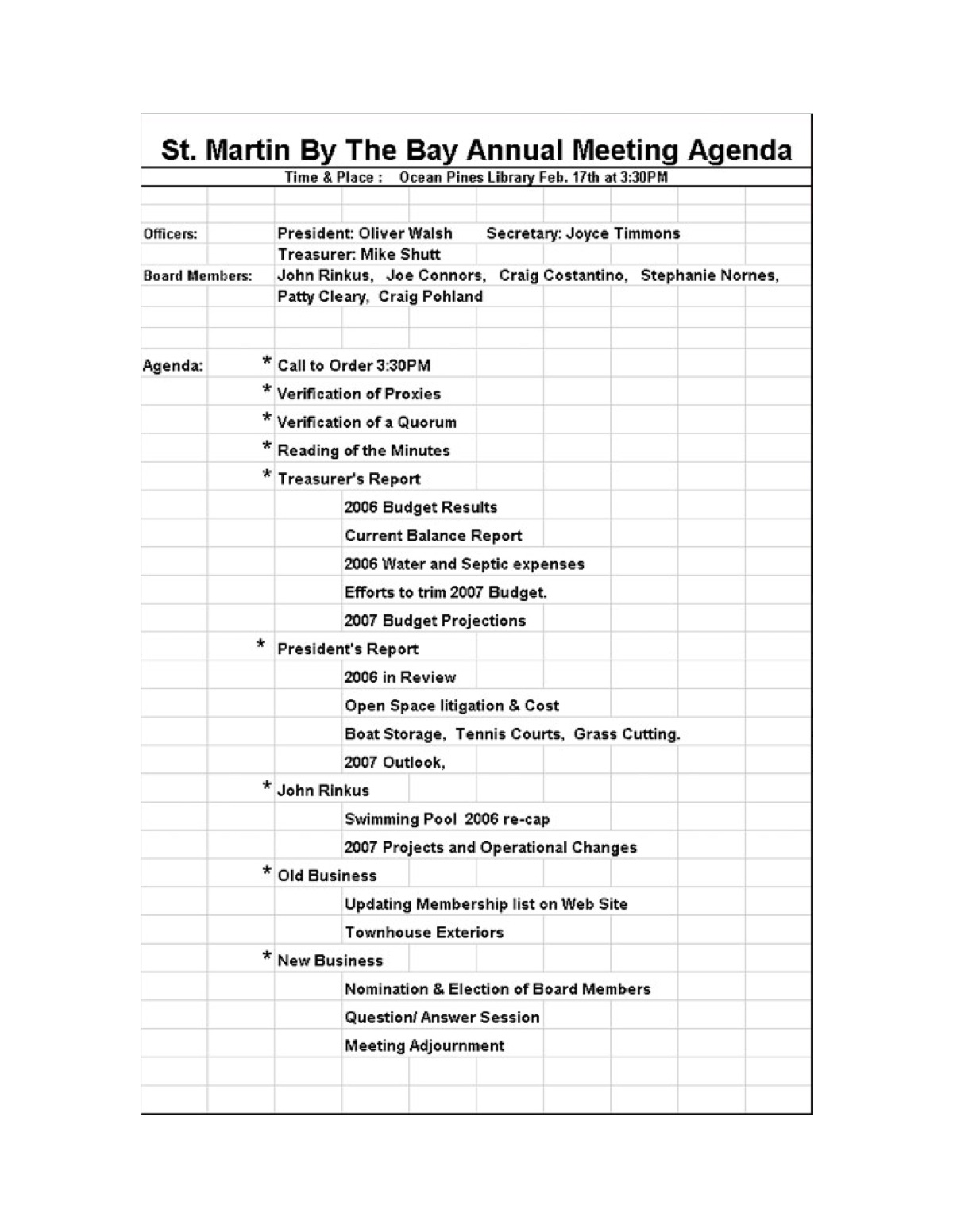 Official page 1 of February 17, 2007 · Agenda