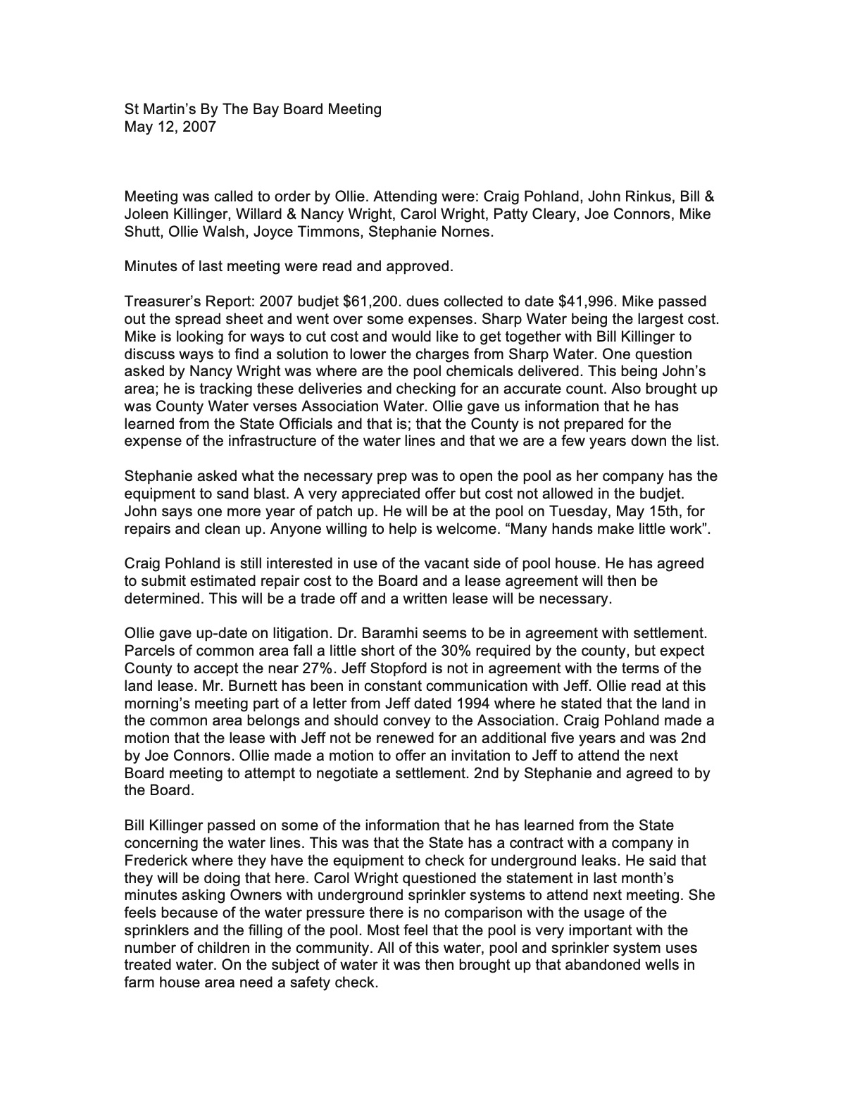 Official page 1 of May 10, 2007 · Minutes