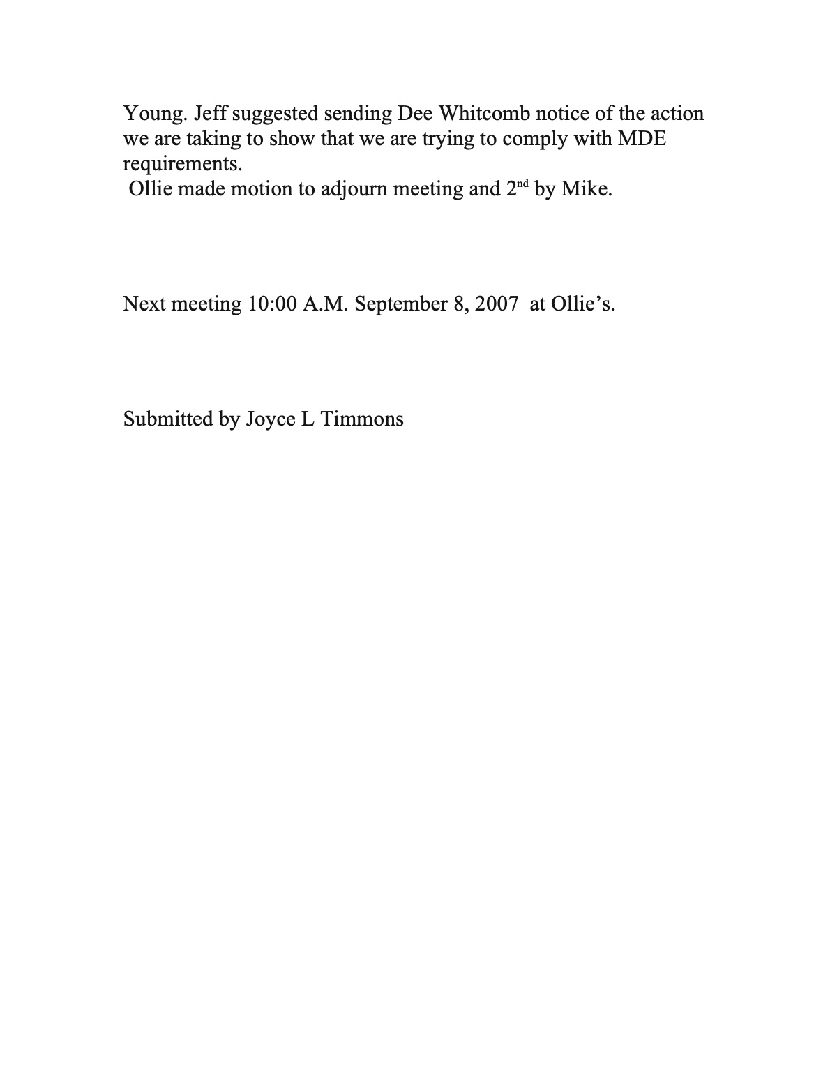 Official page 3 of September 18, 2007 · Minutes
