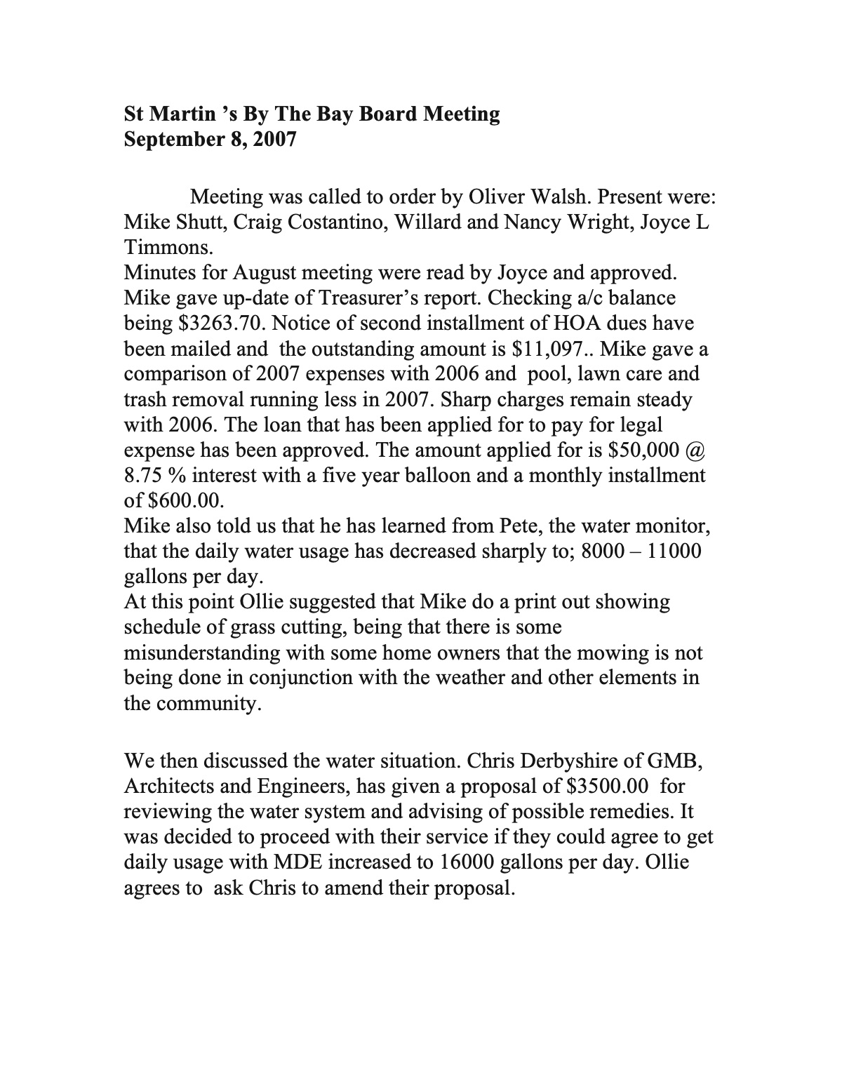 Official page 1 of October 8, 2007 · Minutes