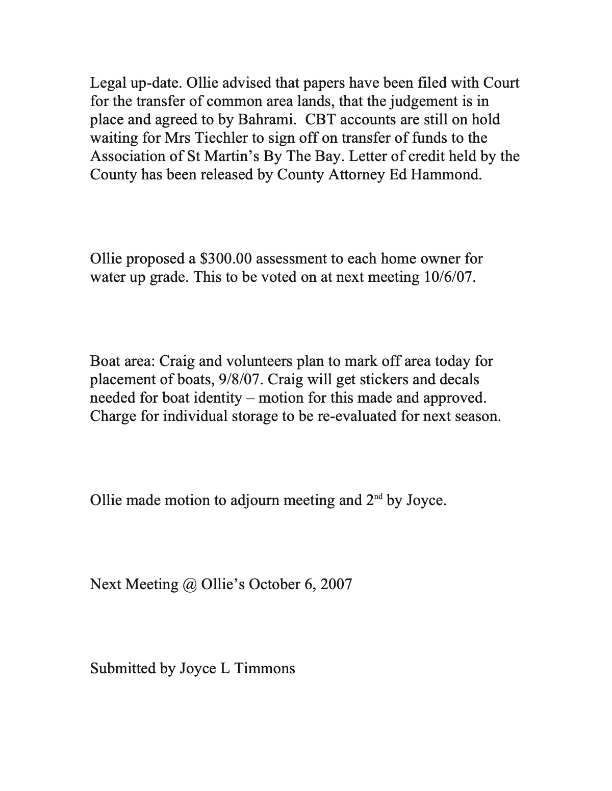 Official page 2 of October 8, 2007 · Minutes