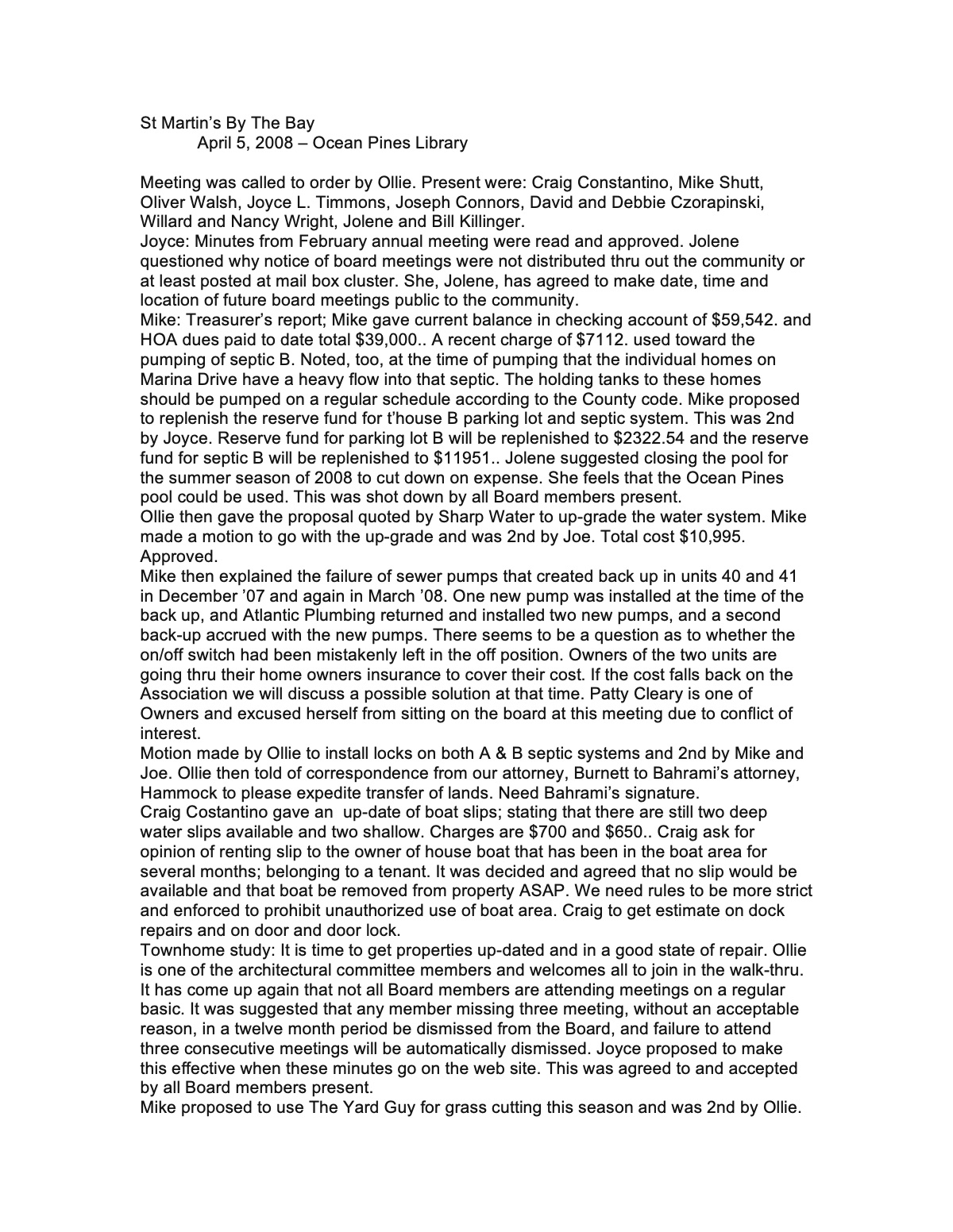 Official page 1 of April 5, 2008 · Minutes