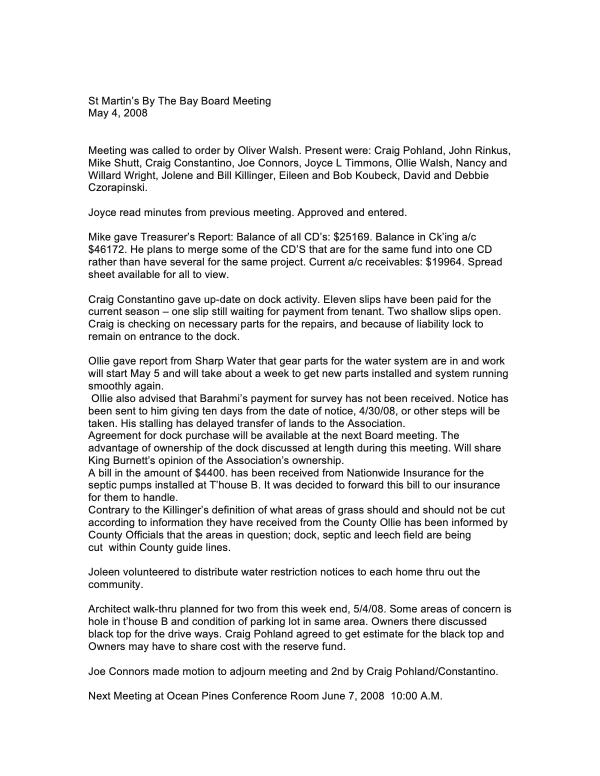 Official page 1 of May 4, 2008 · Minutes