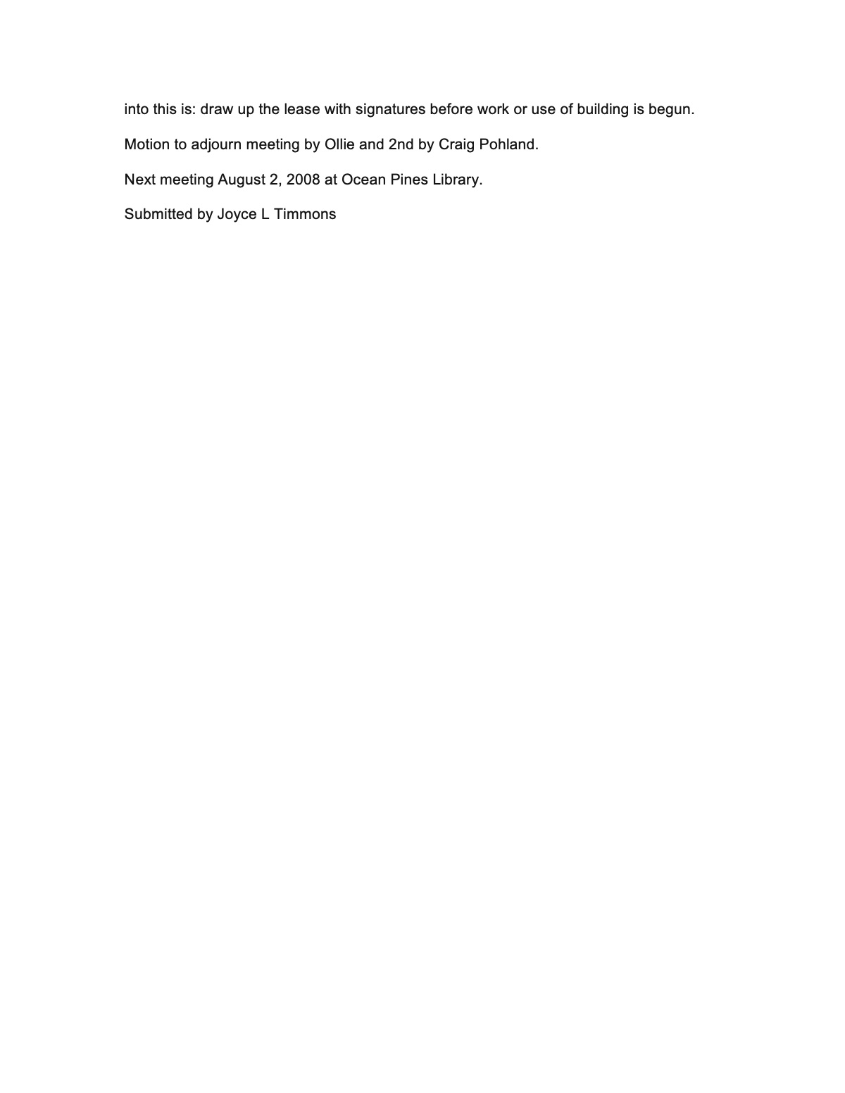 Official page 2 of July 7, 2008 · Minutes