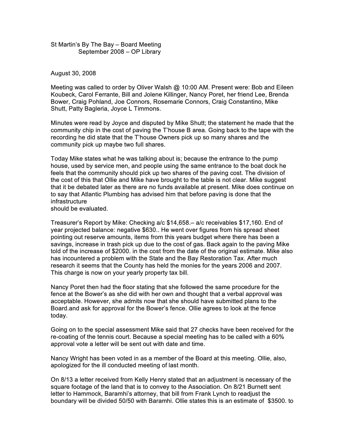 Official page 1 of August 30, 2008 · Minutes