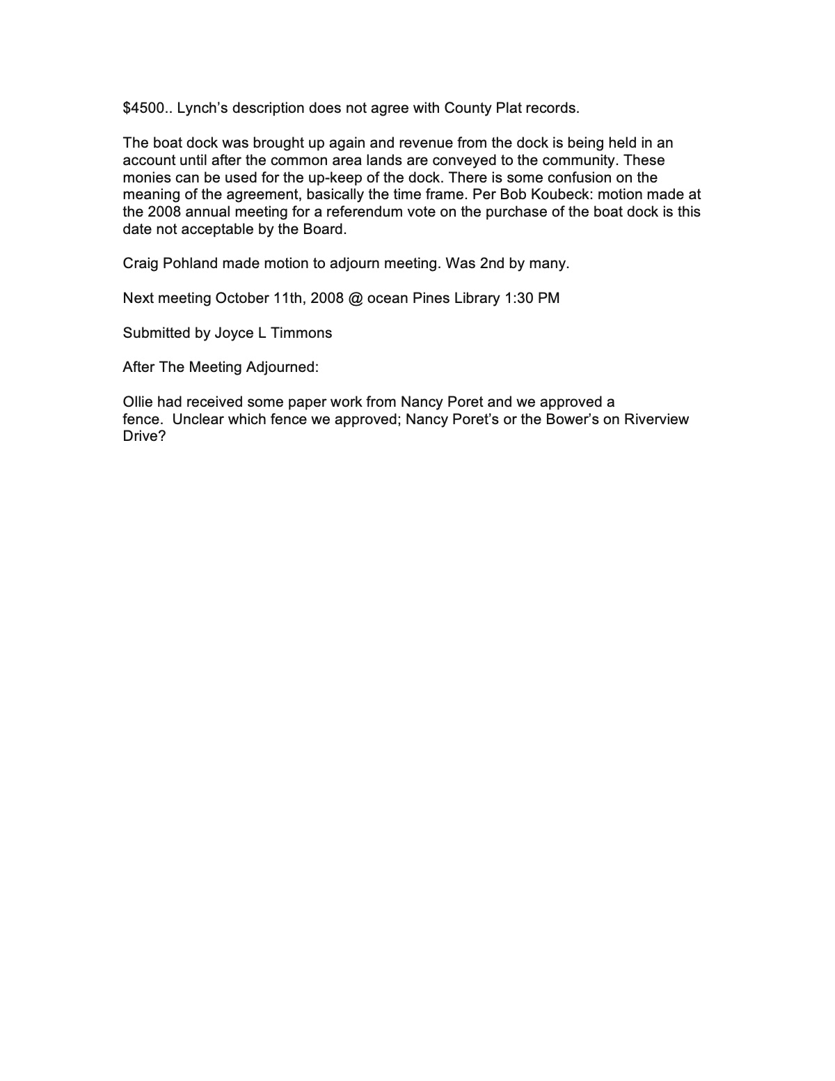 Official page 2 of August 30, 2008 · Minutes
