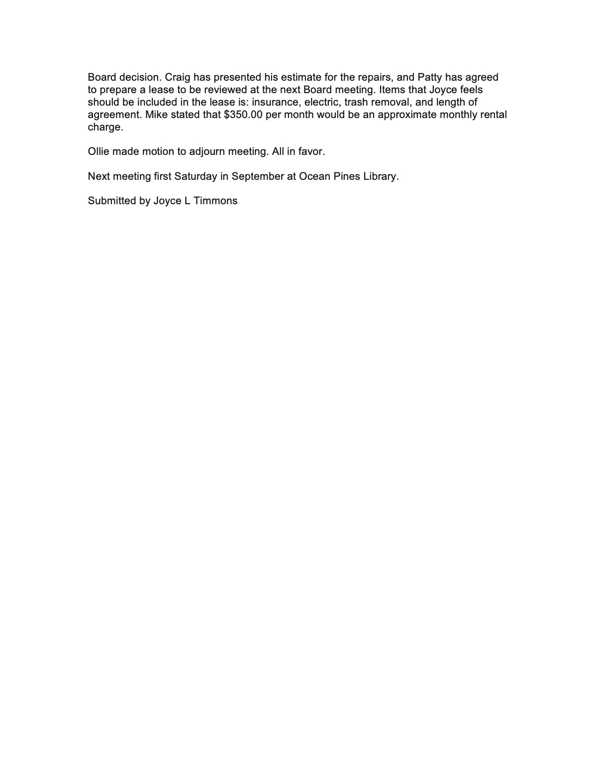 Official page 2 of September 9, 2008 · Minutes
