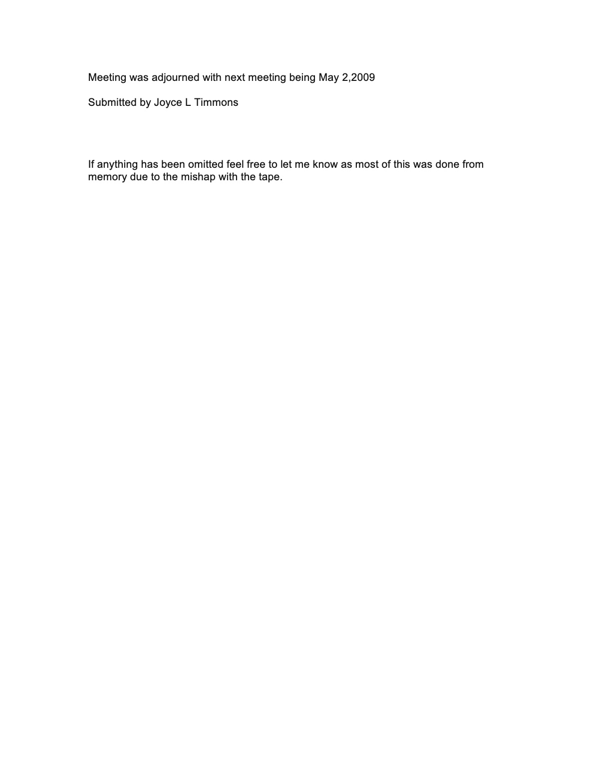 Official page 2 of April 4, 2009 · Minutes