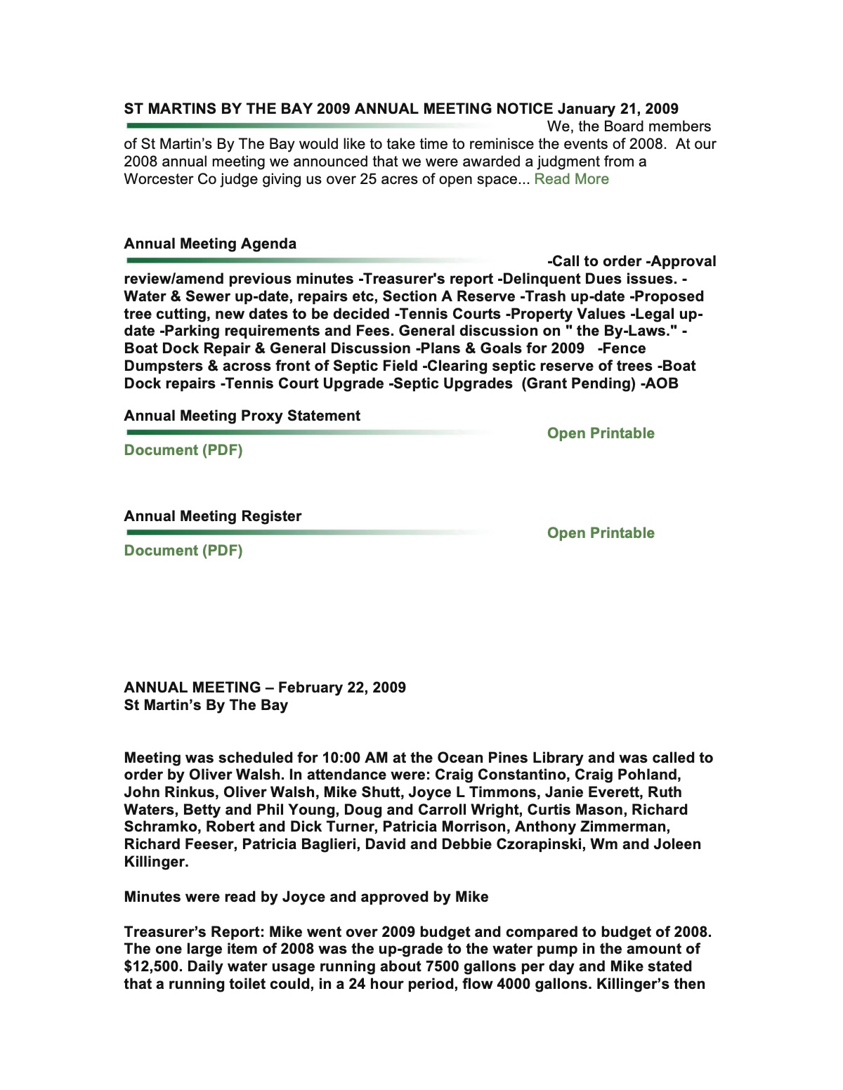 Official page 1 of 2009 · Annual meeting