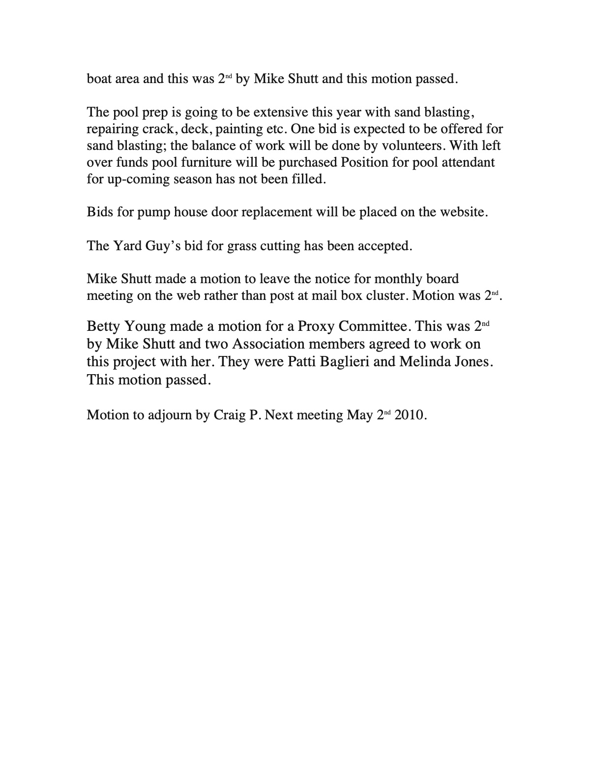 Official page 2 of March 22, 2010 · Minutes