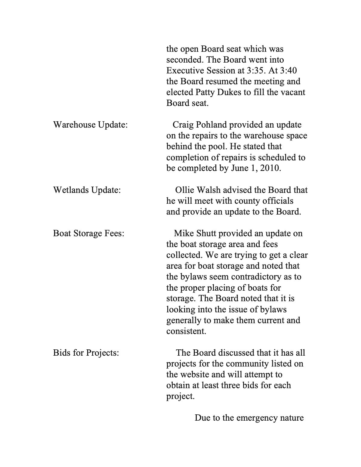 Official page 4 of May 22, 2010 · Minutes