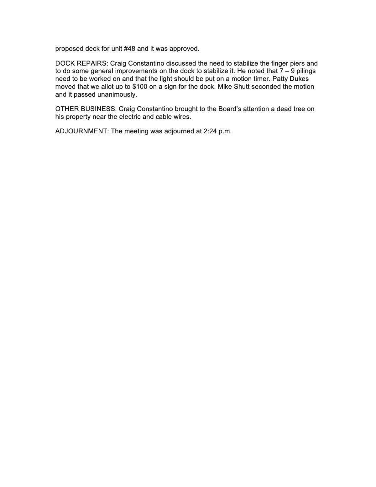 Official page 2 of February 12, 2011 · Minutes