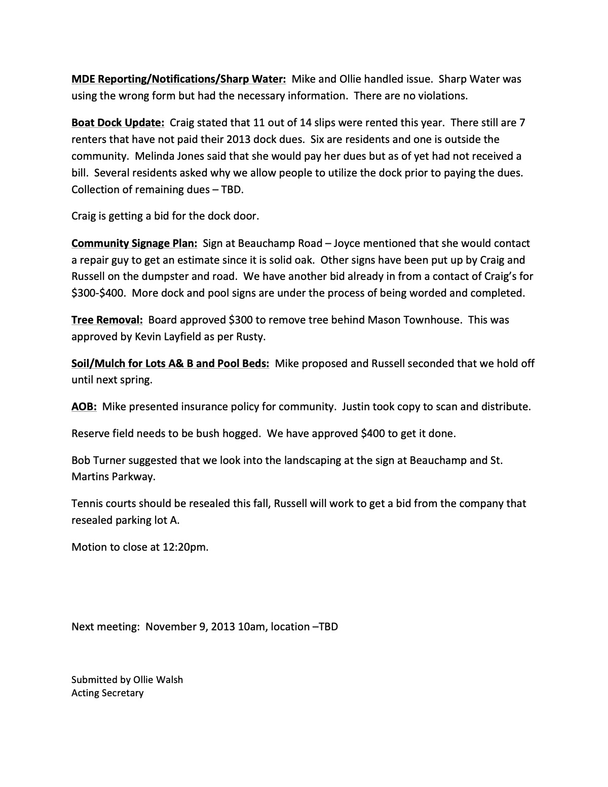 Official page 2 of September 14, 2013 · Minutes