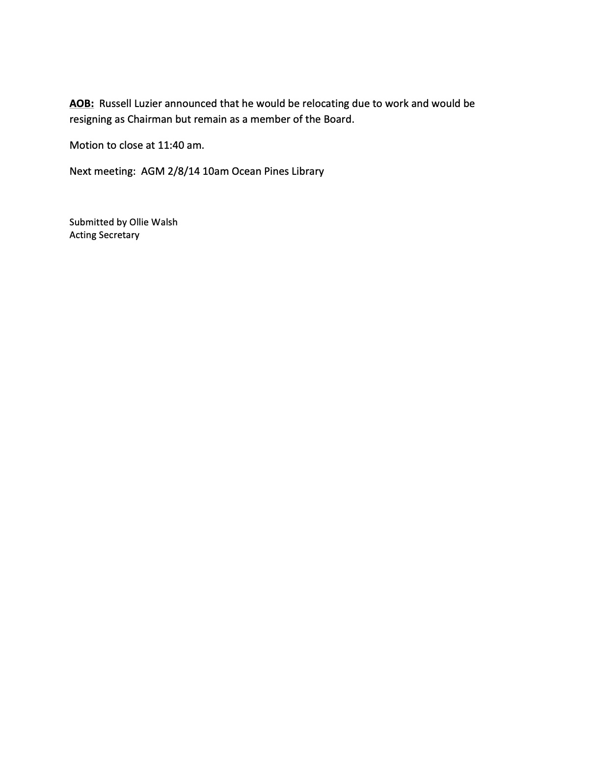 Official page 2 of January 11, 2014 · Minutes