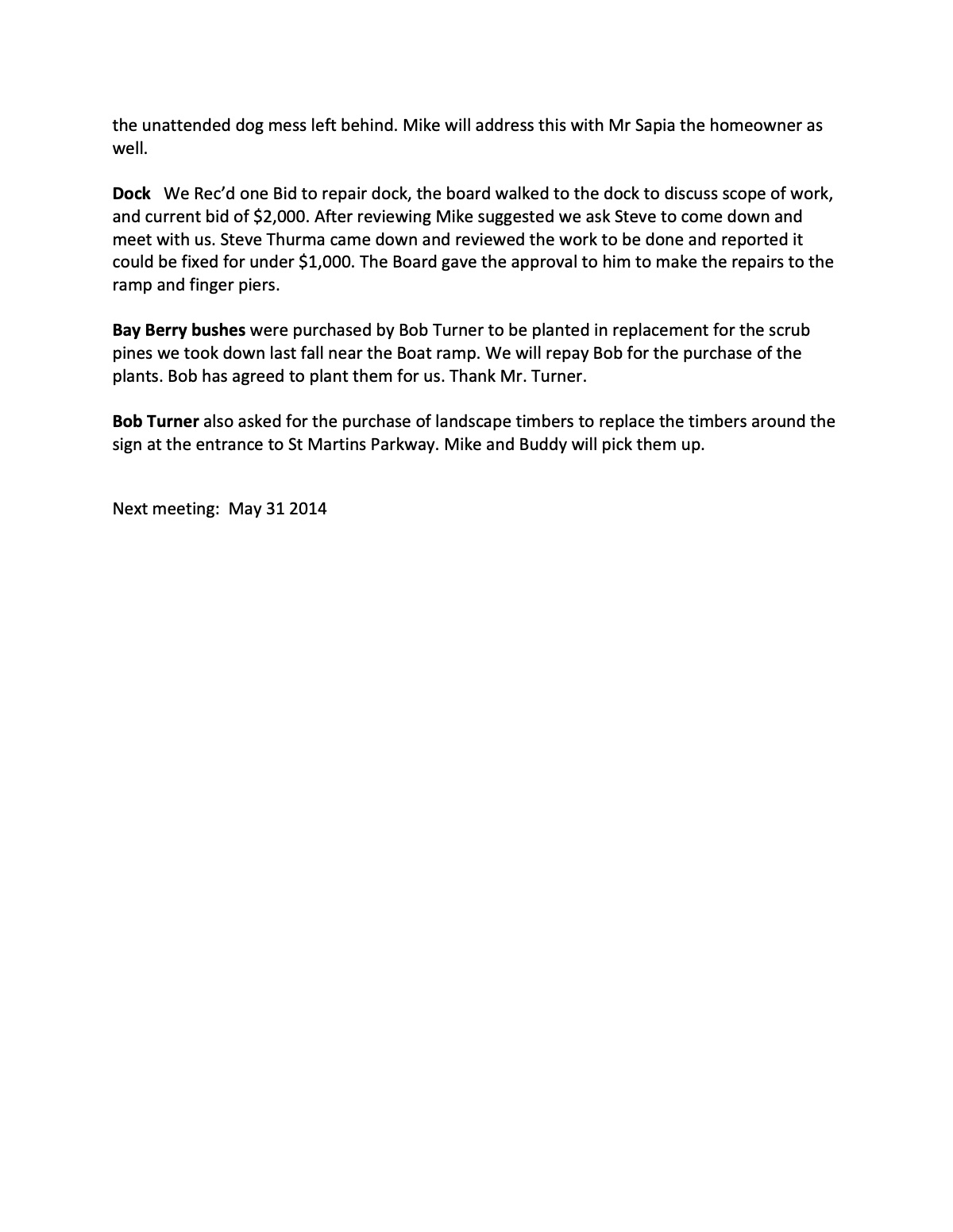 Official page 2 of May 10, 2014 · Minutes