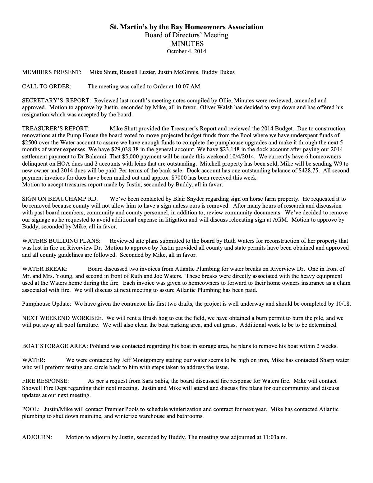 Official page 1 of October 4, 2014 · Minutes