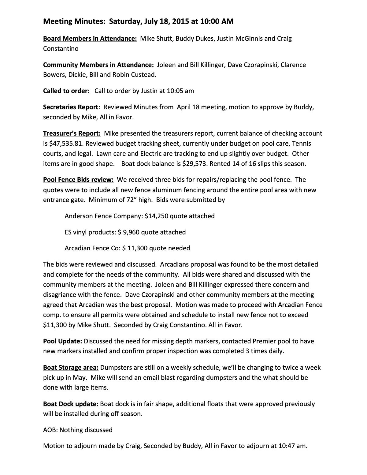 Official page 1 of July 18, 2015 · Minutes