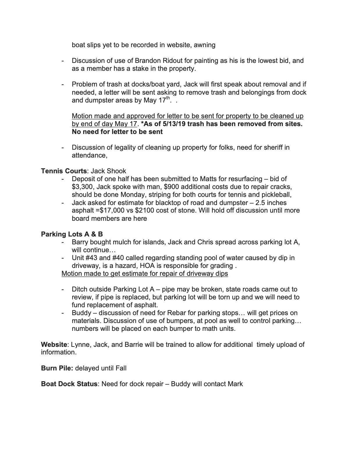 Official page 2 of May 4, 2019 · Minutes