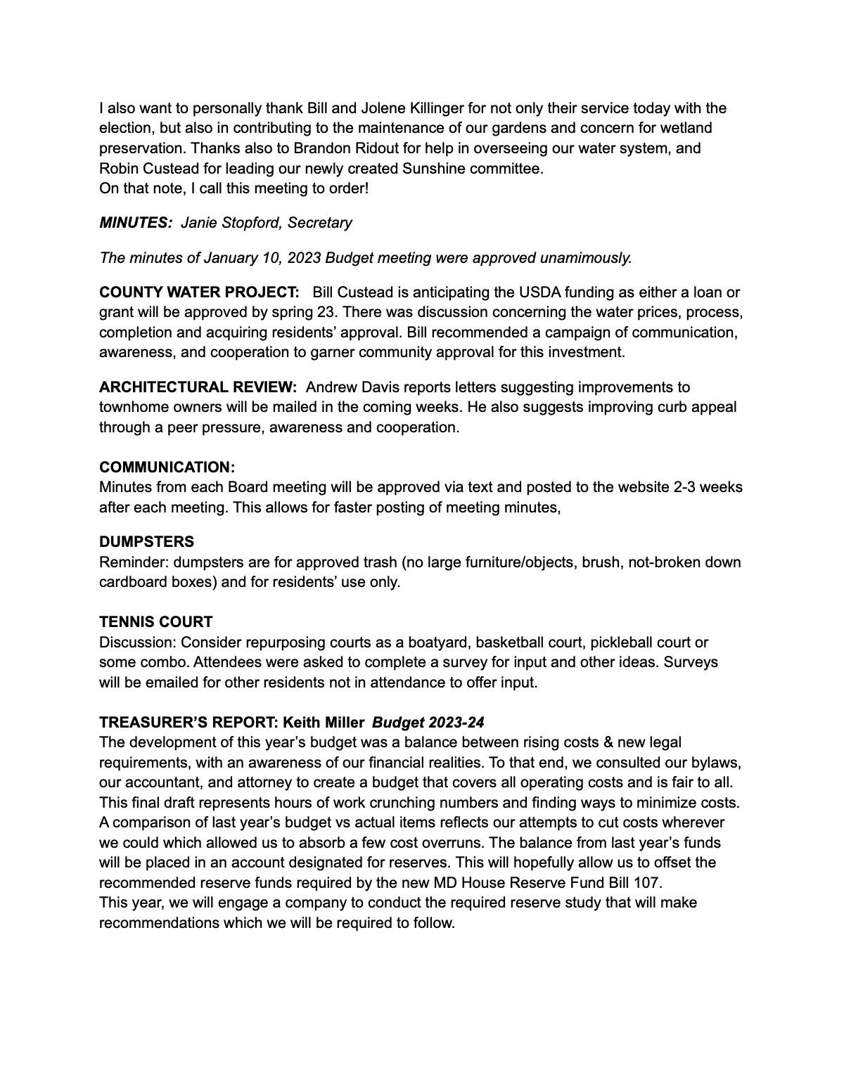 Official page 2 of February 11, 2023 · Annual meeting minutes