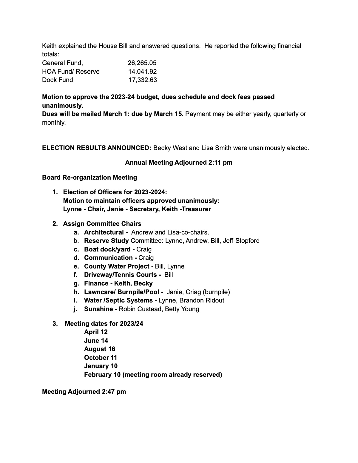 Official page 3 of February 11, 2023 · Annual meeting minutes