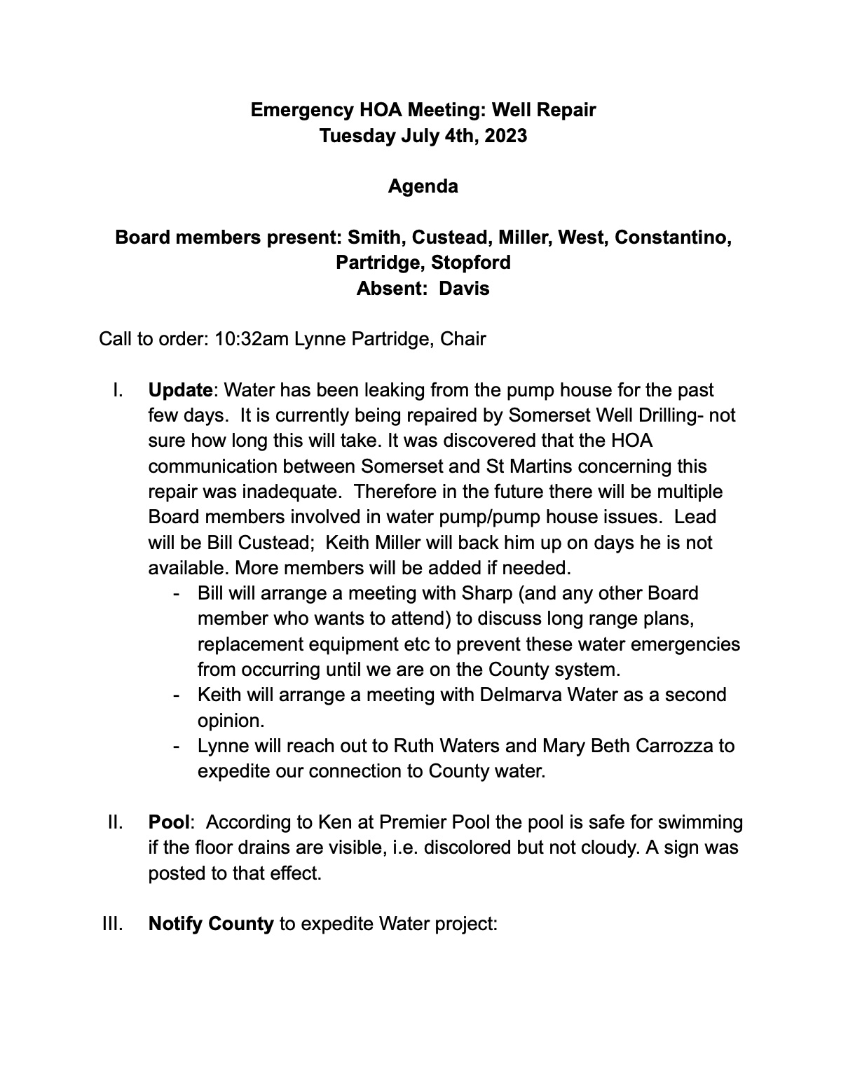 Official page 1 of July 4, 2023 · Emergency meeting