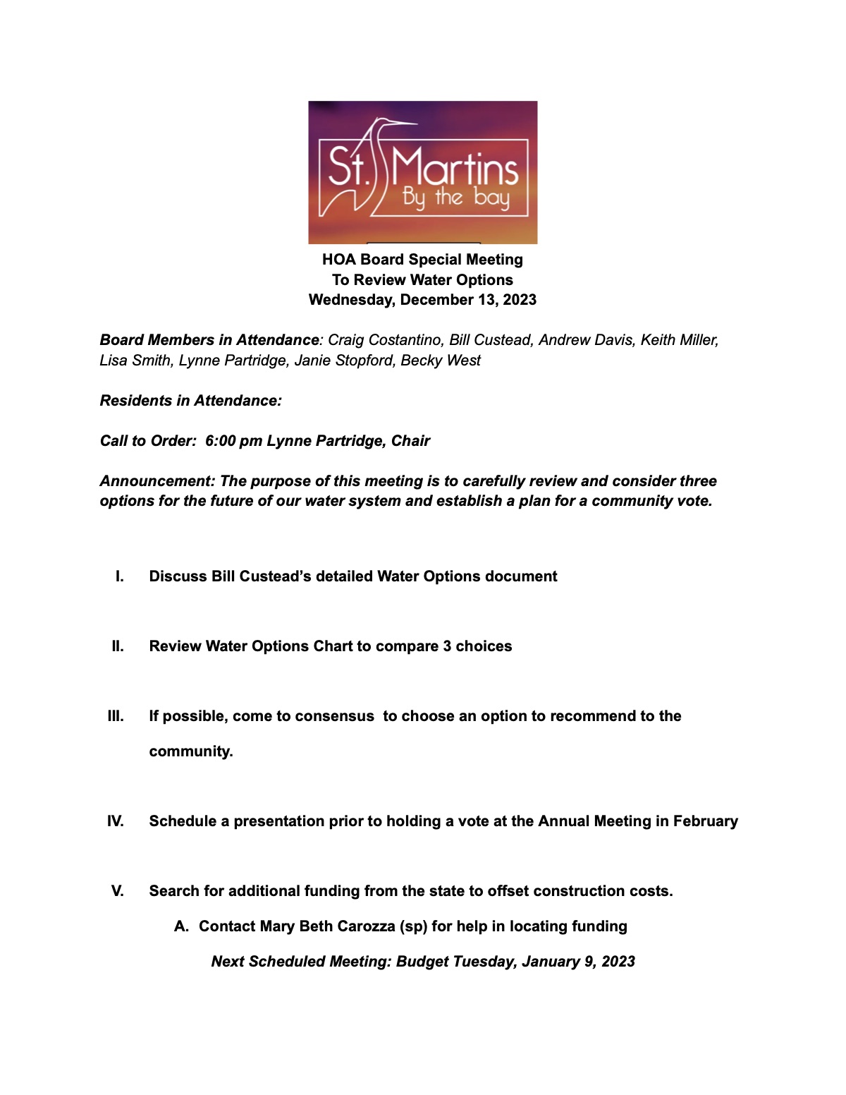 Official page 1 of December 13, 2023 · Special meeting
