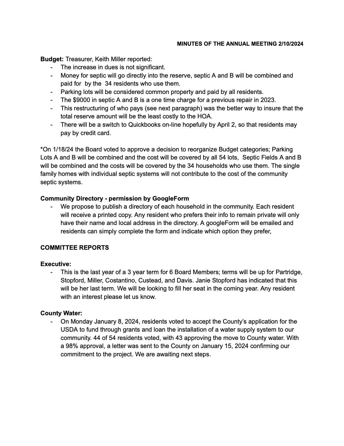 Official page 2 of February 10, 2024 · Annual meeting minutes
