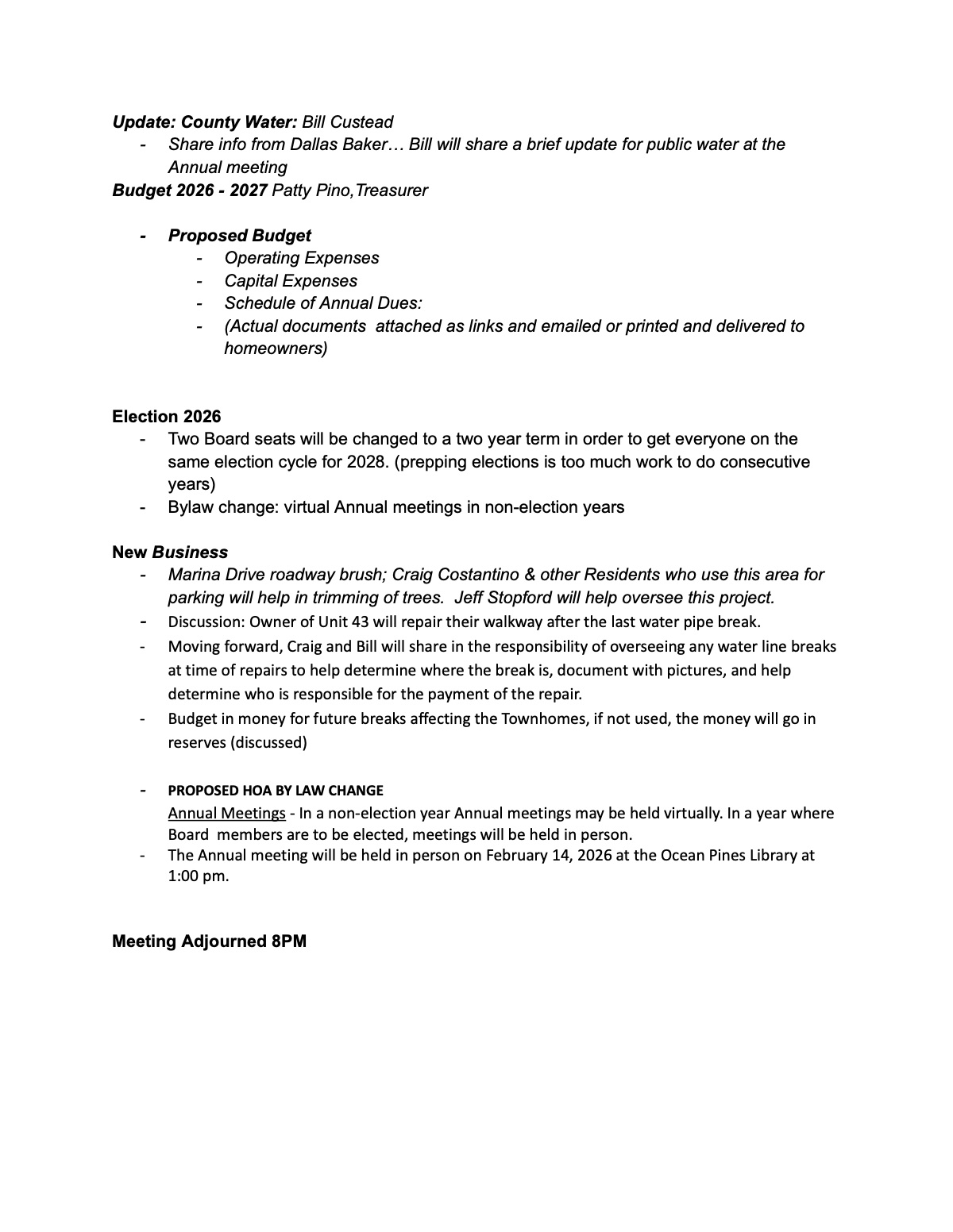 Official page 2 of January 7, 2026 · Budget